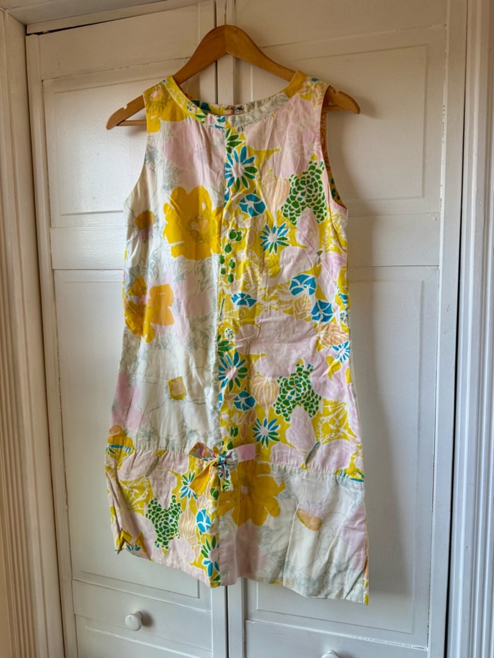 Vintage Lilly Pulitzer Bright Floral Shift Dress in Yellow, Pink & Teal